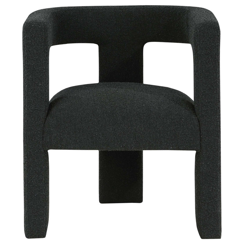 Chaise d'appoint rembourrée Mckinley Boucle, Noir