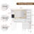  47.2'' Modern Fluted Makeup Vanity Desk With LED Mirror-2039961483