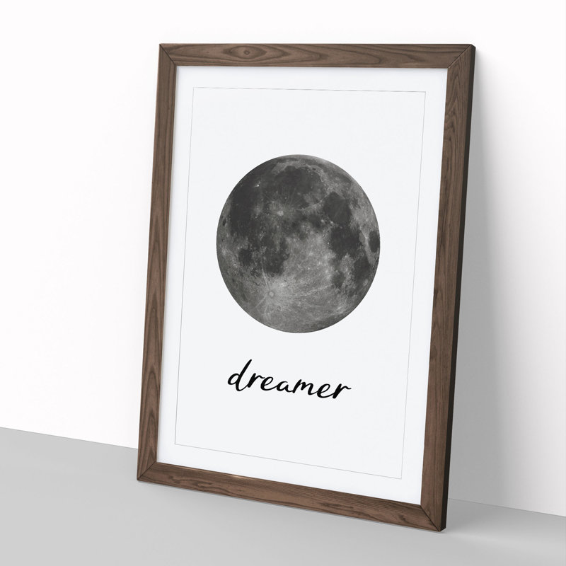 Dreamer - Picture Frame Graphic Art, Walnut, 65cm H x 48cm W x 2cm D