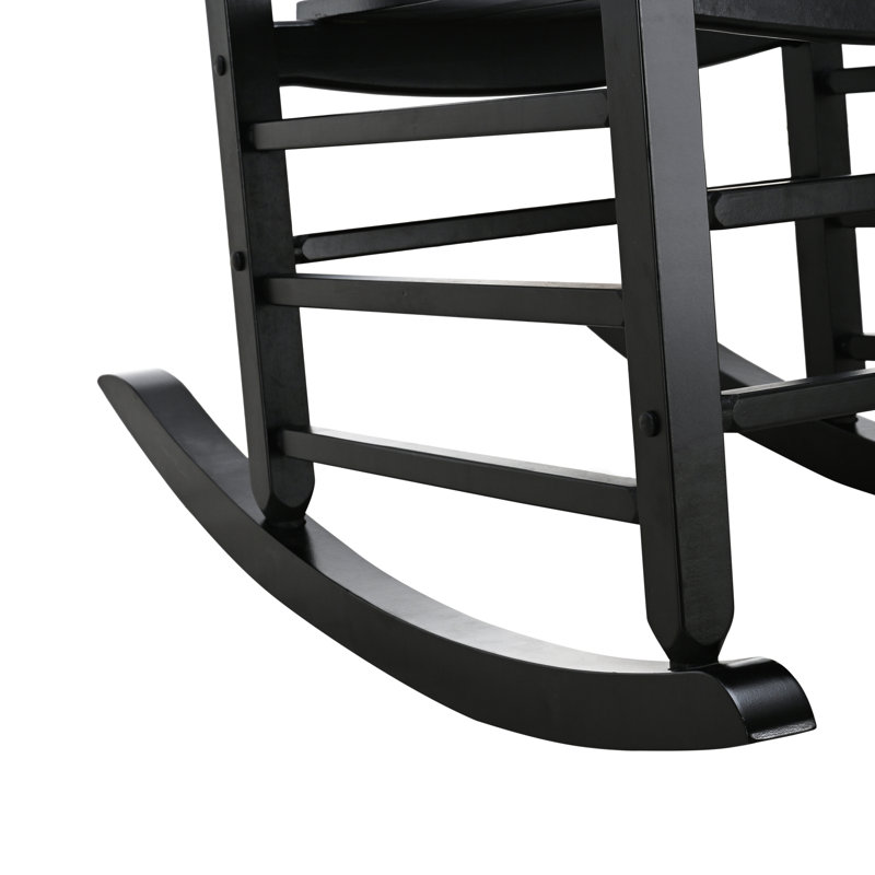 Chaise berçante d'extérieur en bois Deraway, Noir