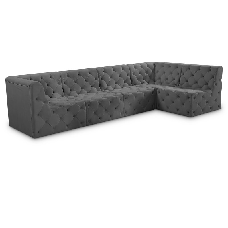 Canapé modulaire Klecka, Velours gris