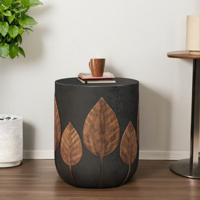 Copper Texture Outdoor Side Table: Made Of Lightweight Concrete, Suitable For Outdoor Spaces Such As Courtyards And Terraces, It Is Practical And Stylish