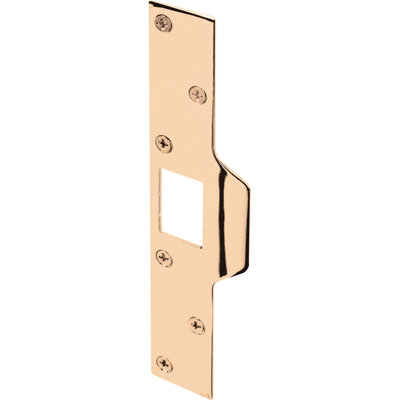 Maximum Security Latch Strike, 1-1/4 in. x 7-7/8 in., Steel, Brass Plated (Single Pack)