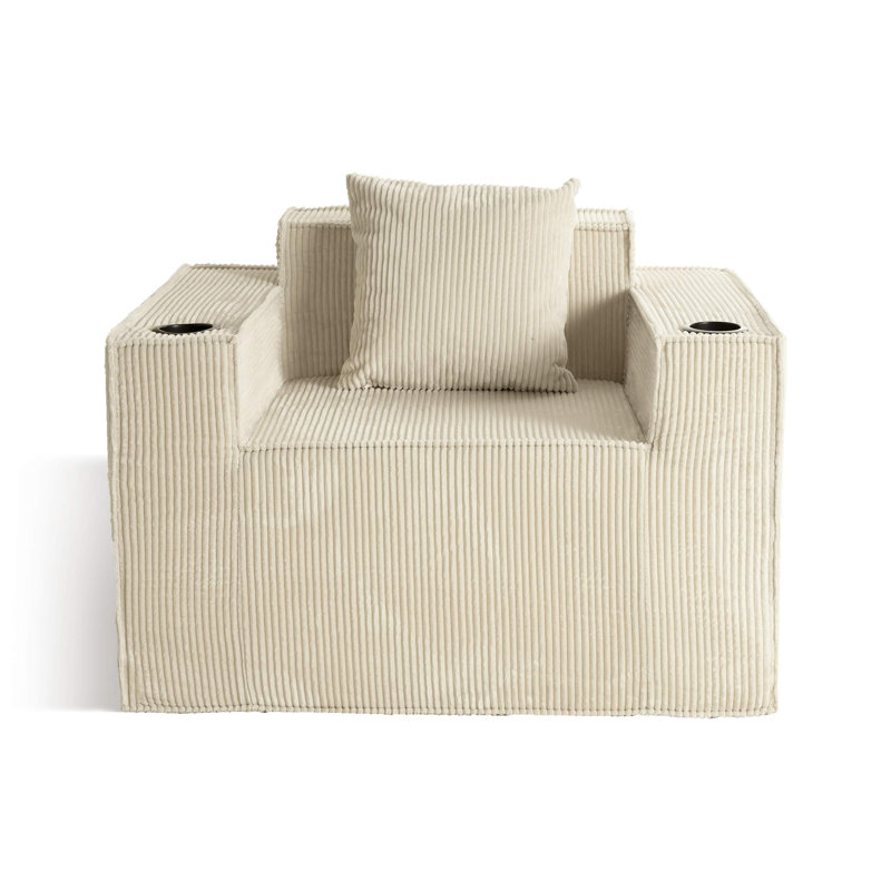 31.49 " Corduroy Settee, Blanc