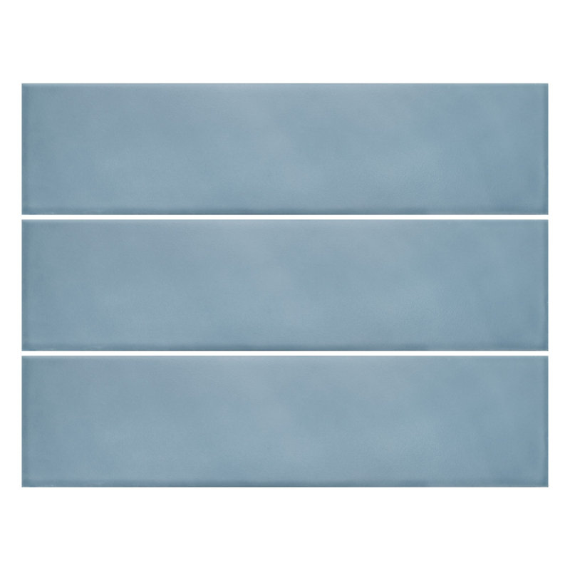 Ombre 3" x 12" Matte Zellige look Ceramic Singular Tile Wall Tile, Light Blue