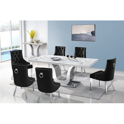 Ornate 6 - Person Double Pedestal Dining Set