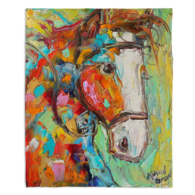 Couverture sherpa doux cheval cheval ii, l 51 po x L 60 po