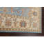 Tapis bleu en laine noué à la main de conception unique 6 pi 6 po x 9 pi 8 po