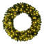 Primrue 30" Deluxe Sequoia Pine Wreath with 100 Warm White LED Lights