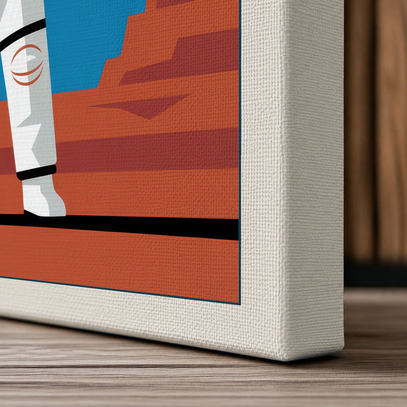 Astronaut in the Desert Modern - Wrapped Canvas, 18x12 - 45.7 x 30.5 cm, Cream Border