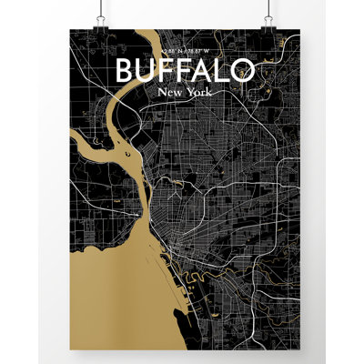 Buffalo City Map - No Frame Print
