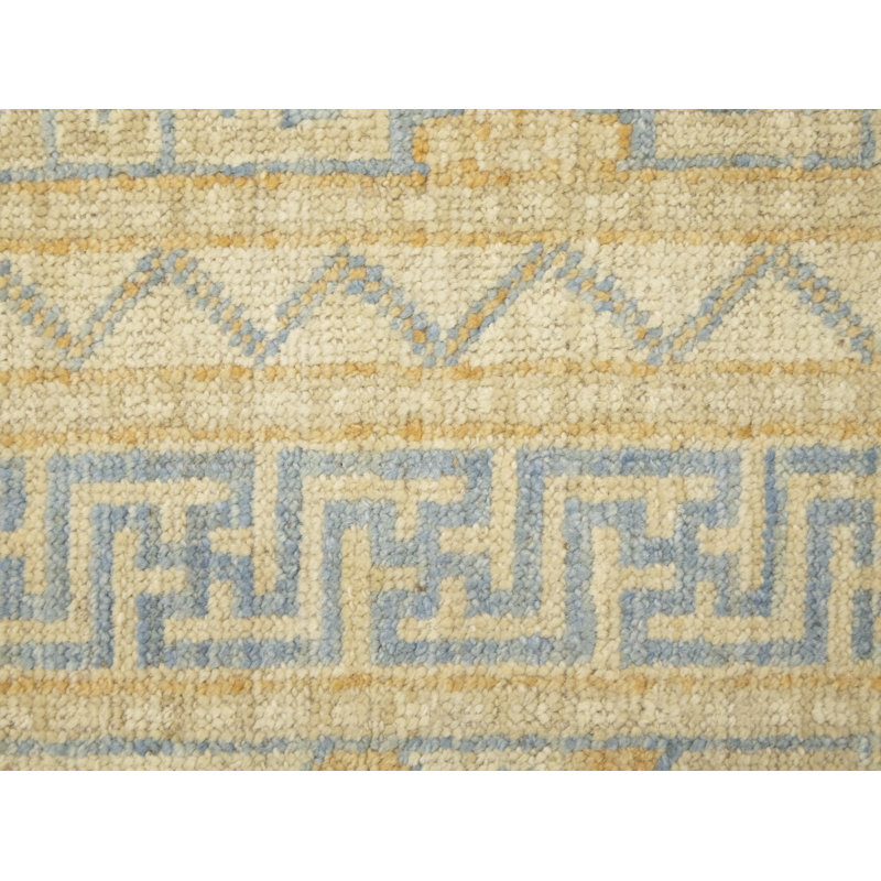 Tapis oriental tribal bleu-gris 9X12