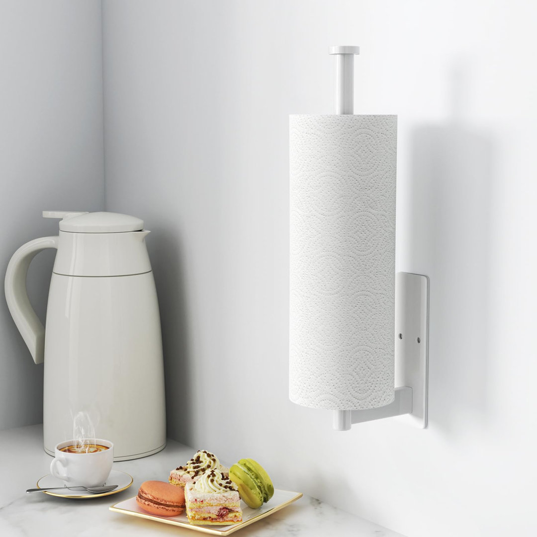 Stainless Steel Paper Towel Holder Under Cabinet, Self-Adhesive or Drilling