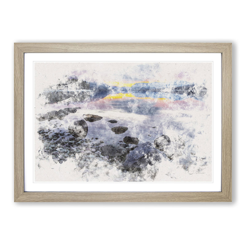 The Apgar Mountains in Montana - Picture Frame Painting Print, 36cm H x 48cm W x 2cm D, Walnut Framed
