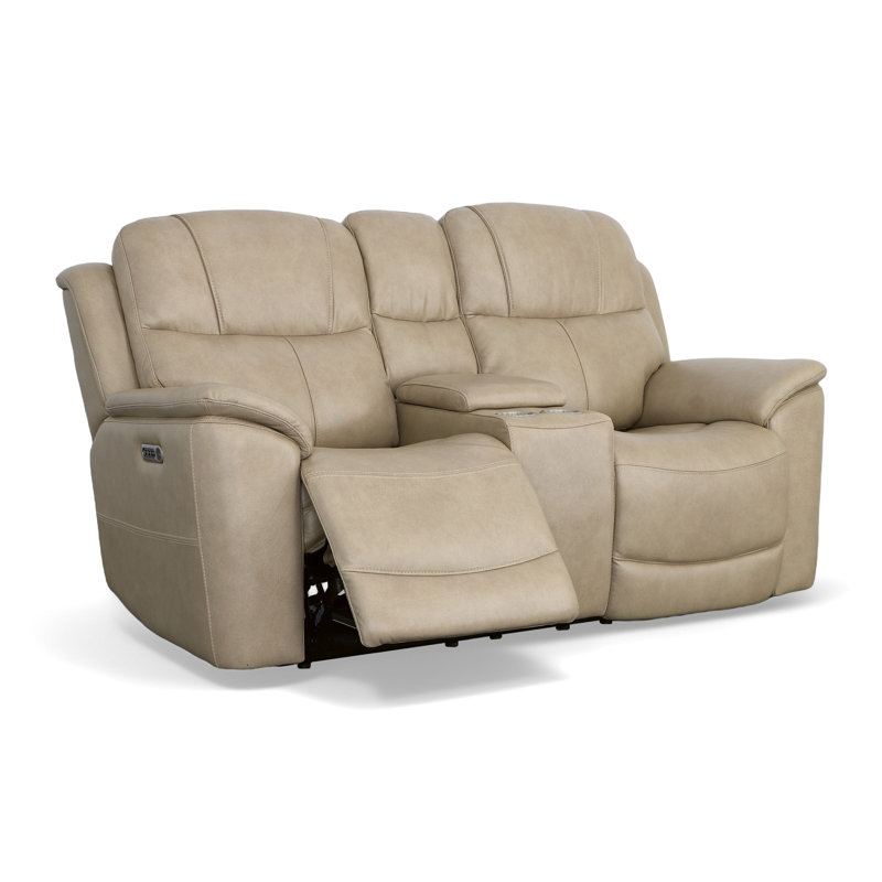 Cooper Power Reclining Loveseat with Console & Power Headrests & Lumbar, Cream