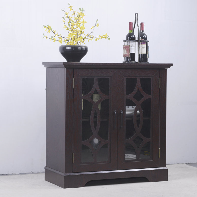 Armoire de rangement pour le salon, 34.06" H x 34.37" W x 15.55" D, Espresso