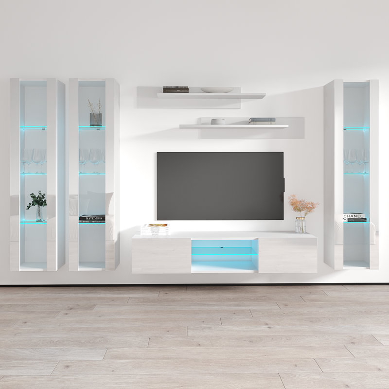 Meuble audio-vidéo flottant Fly, Blanc