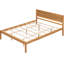 Lit plateforme grand pour la chambre à coucher, tête de lit, support à lattes de bois, sans sommier et cadre de lit gracieux avec ressorts nécessaires, finition chêne