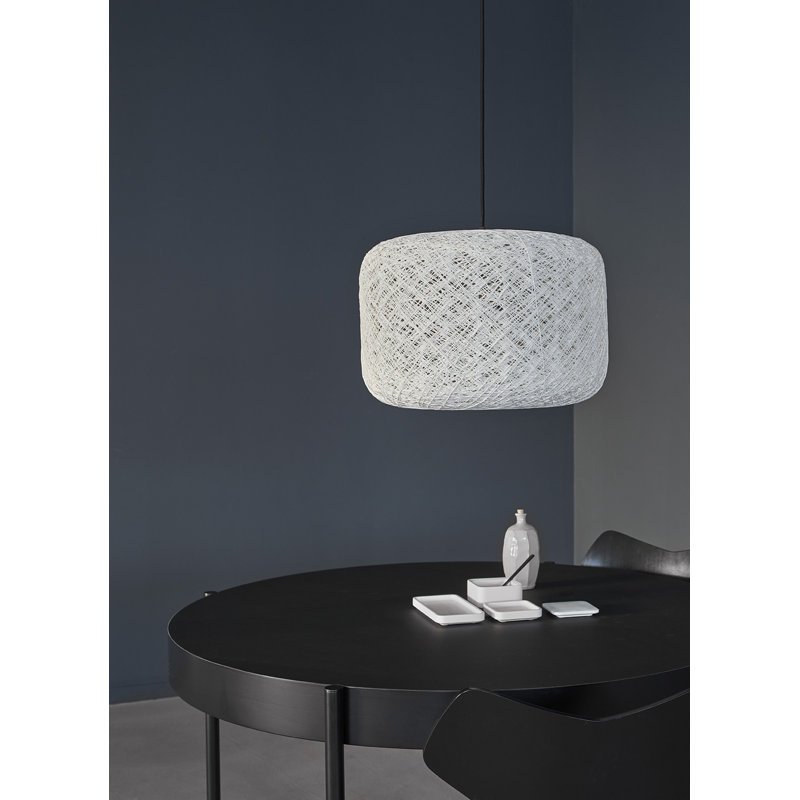 Spin 1 - Light Drum Pendant, White, 30cm H x 45cm W x 45cm D