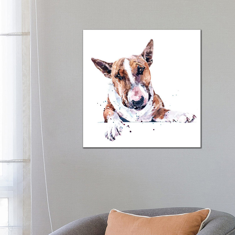Bull Terrier - Wrapped Canvas Painting, 66.04 cm H x 66.04 cm W x 3.175 cm D