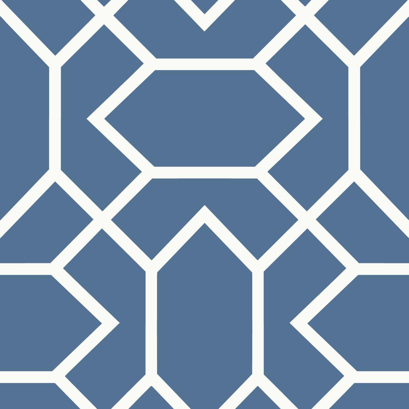 Rouleau de papier peint adhésif moderne L 16,5 pi x l 20,5 po Runkle, Bleu
