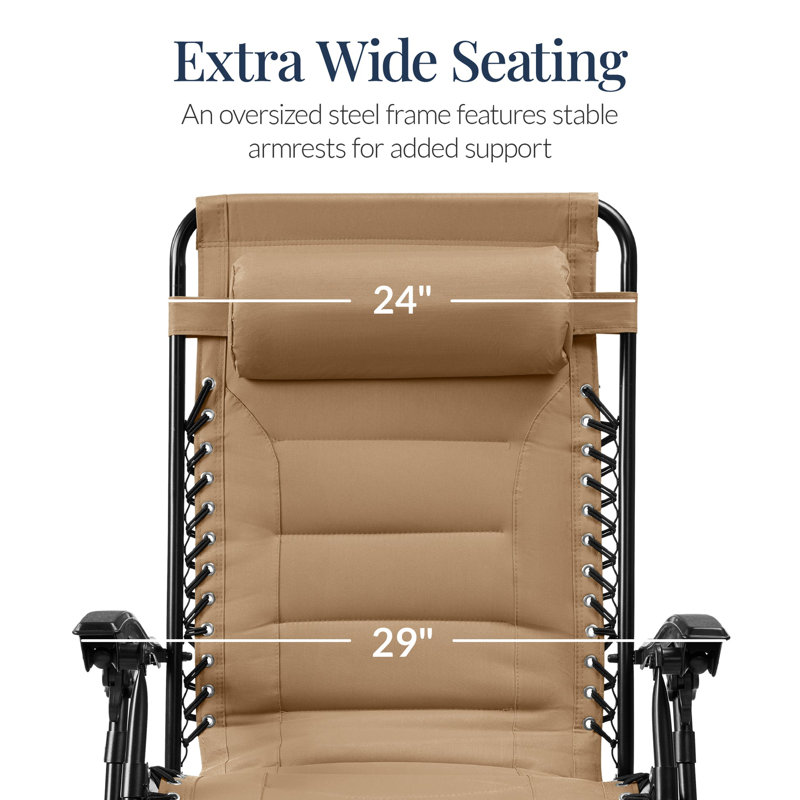 Oversized Padded Zero Gravity Chair, Beige