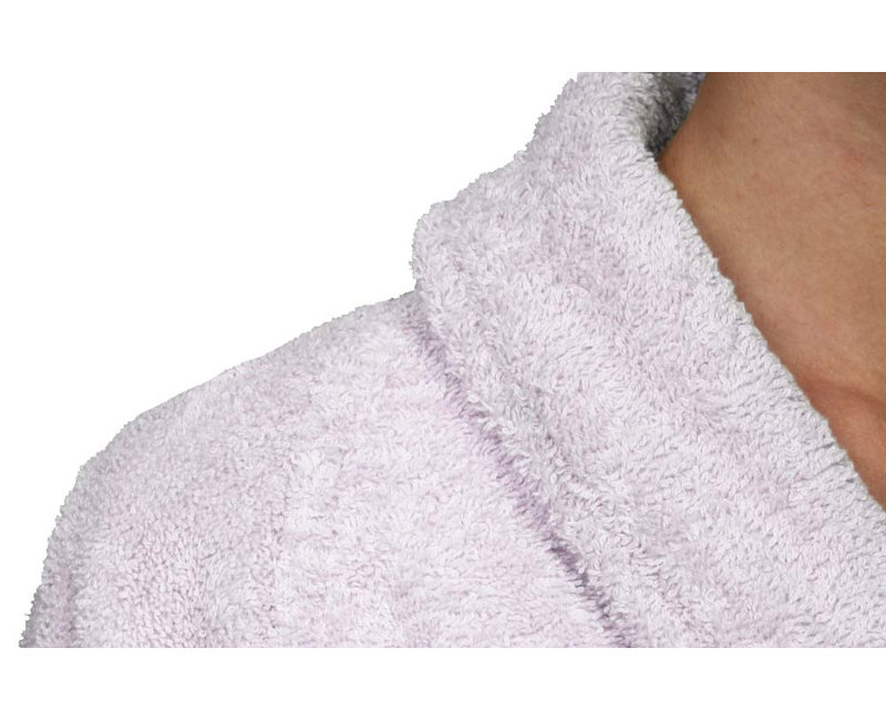 Peignoir mi-mollet en ratine 100 % coton avec poches Finnian, TG, Lilas
