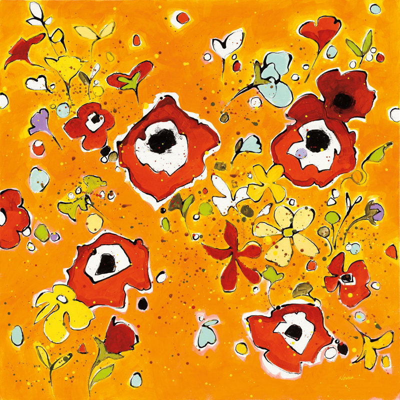 Fleur Amusement - Wrapped Canvas Painting, 30cm H x 30cm W x 3.8cm D