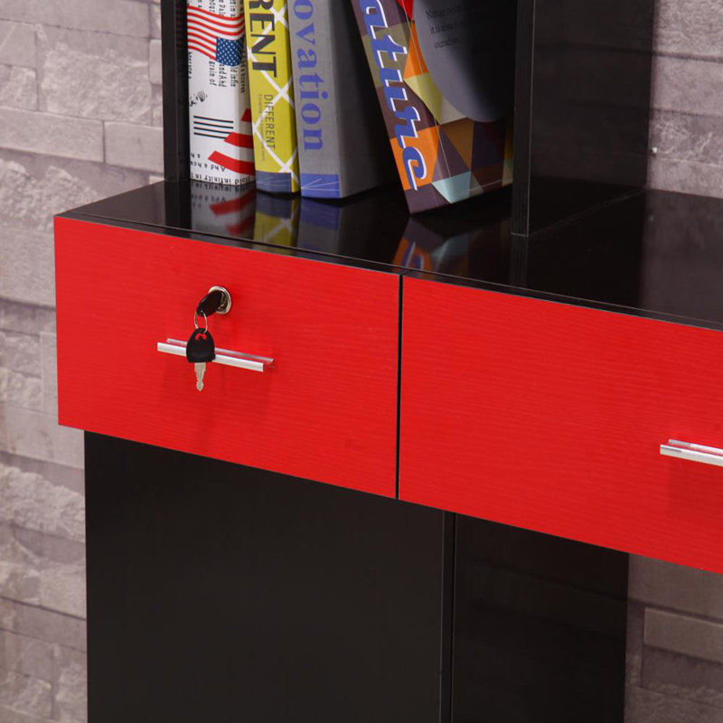 Armoire de rangement à fixation murale Dockrey, Noir / Rouge