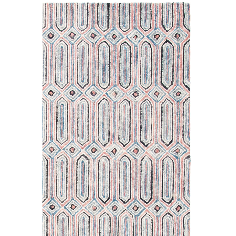 Decker Hand Tufted Wool And Cotton With Latex Geometric Rug, Square 5'
