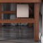 Bureau de direction en L en bois massif brun avec tiroirs-847619580-847619579