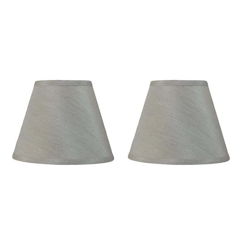 Abat-jour empire en soie 7 po H, Champagne, 7" H x 9" W x 9" D