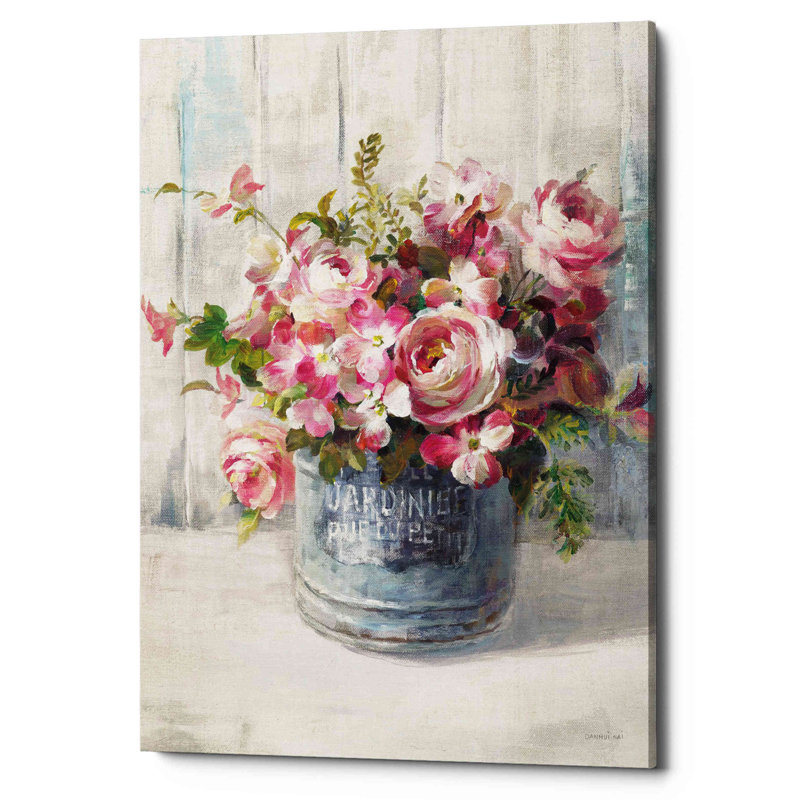 «Garden Blooms I» par Danhui Nai, art mural sur toile, H 26 po x l 18 po x P 0,75 po