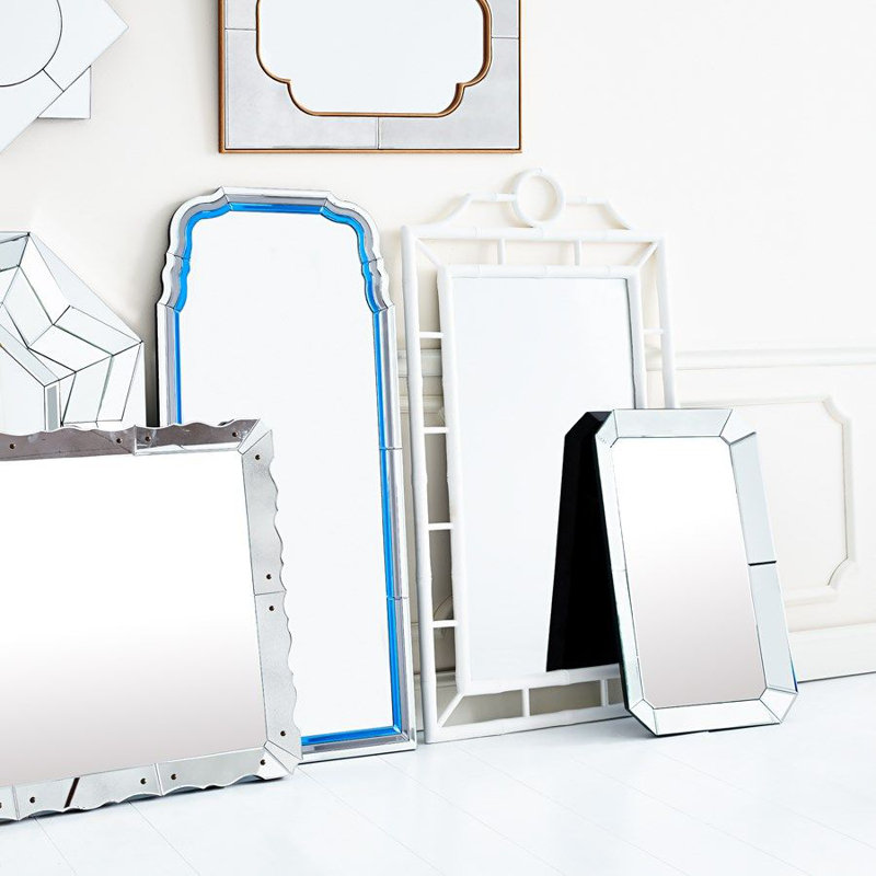 Chloe Rectangle Wall Mirror, White