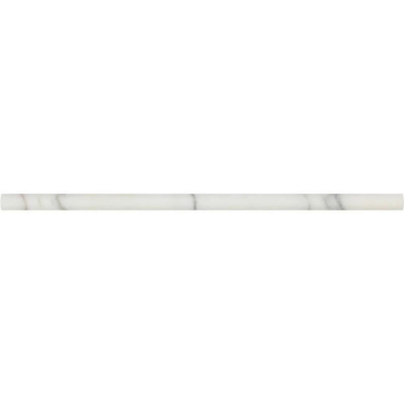12" x 0.5" Honed Marble Pencil Liner Tile Trim, Polished Calacatta Gold