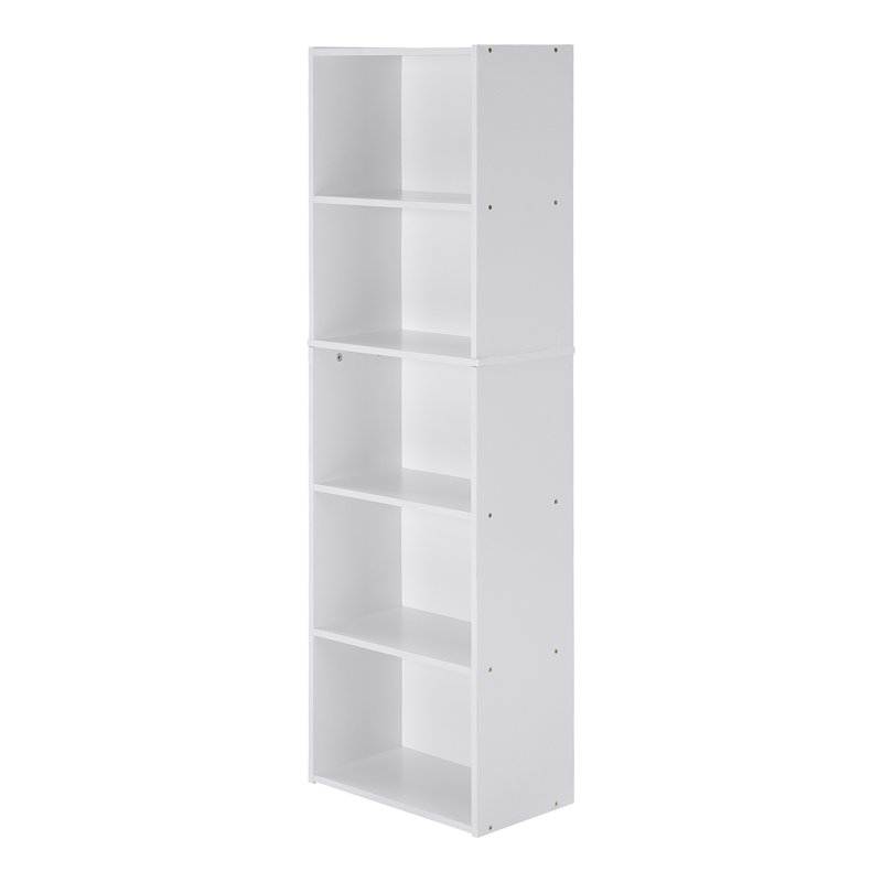Aliesha Open Shelf Bookcase, White, 132.1cm H x 40.1cm W x 23.9cm D