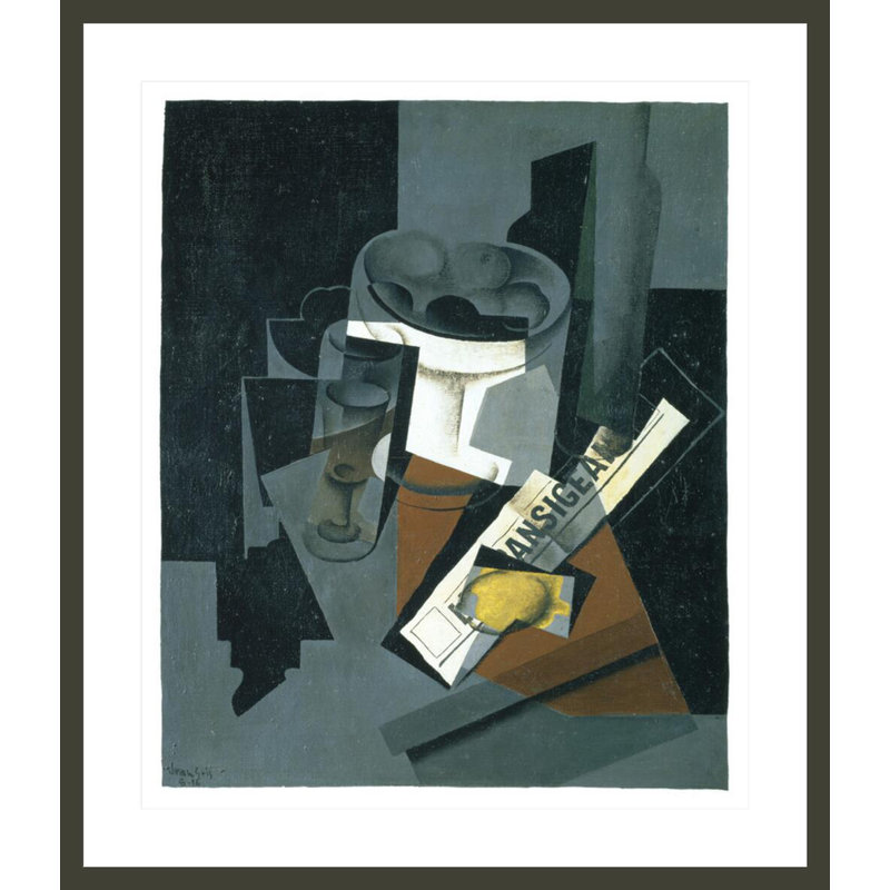 Nature morte avec un journal par Juan Gris - impression numérique sur estampe numérique, H 38,74 po x l 33,5 po