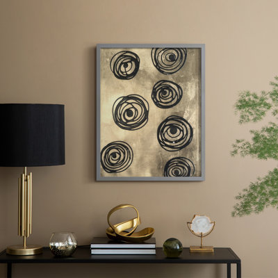 Quantum Circles I, reproduction encadrée - bois massif