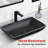 DEJIN 14'' Black Glass Rectangular Bathroom Sink