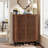 33.46" Modern Walnut Wooden  6-Tier Shoe Cabinet With Louvered Doors-1933676311