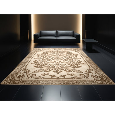 Tapis beige lavable à la machine Pavla