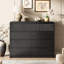 Commode l 50 po à 9 tiroirs, commode de chambre à coucher cannelée pour salon, meuble télé avec dispositif anti-basculement-752525481