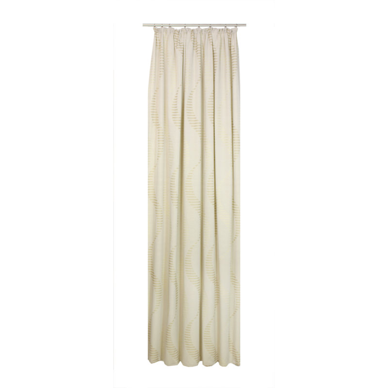 Pearson Pencil Pleat, Single Curtain, opaque, Beige, 132cm Width x 220cm Drop
