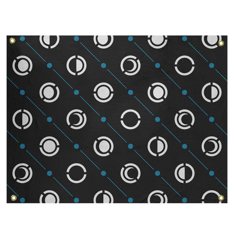 Tapisserie, H 59 po x l 80 po, Noir / blanc / bleu