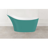 Amalfi Painted 64.25" x 31.25" Freestanding Soaking Bathtub in Volcanic Limestone™ with Overflow Hole