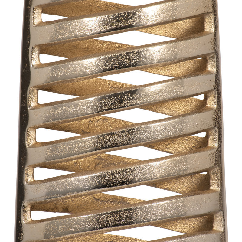 Vase de plancher contemporain en métal à cylindre pour table, Doré, H 36 po x l 9 po x P 5 po