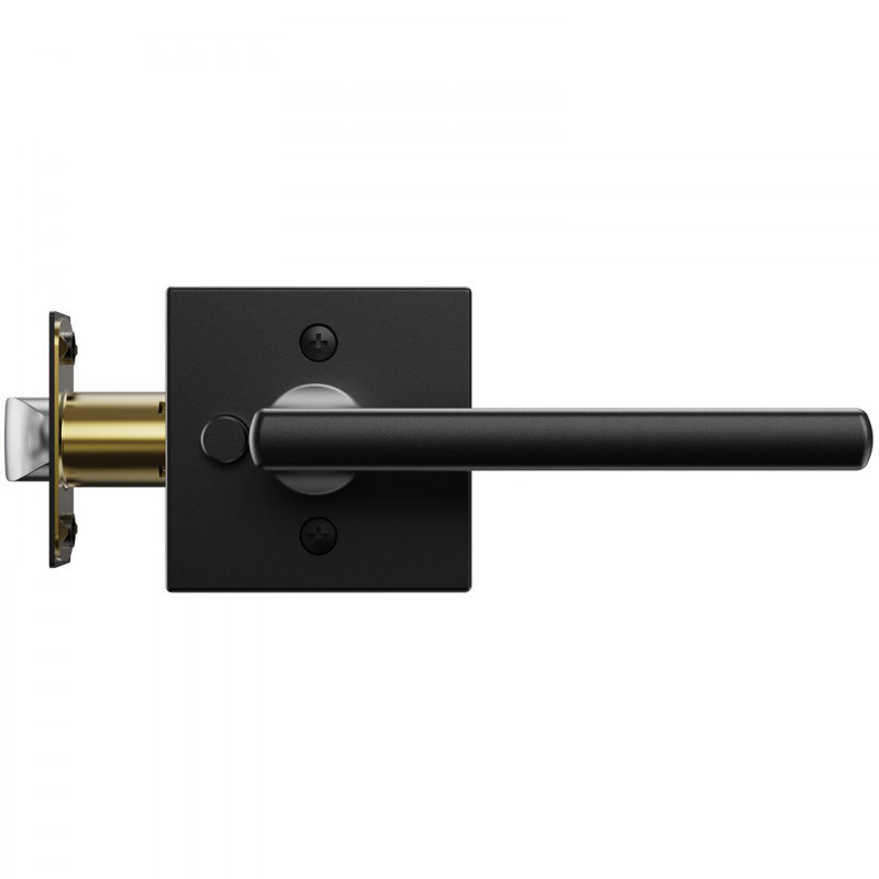 Privacy Door Handle Matte Black Square Door Lever Interior Reversible