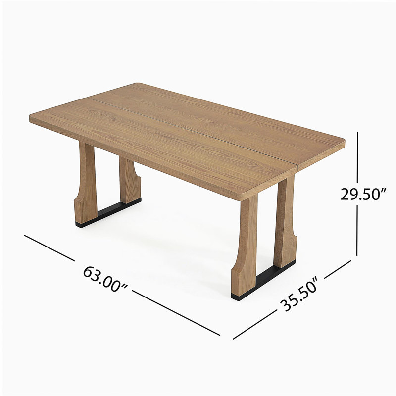 63" Rectangular Dining Table (Light Ash), Natural Ash