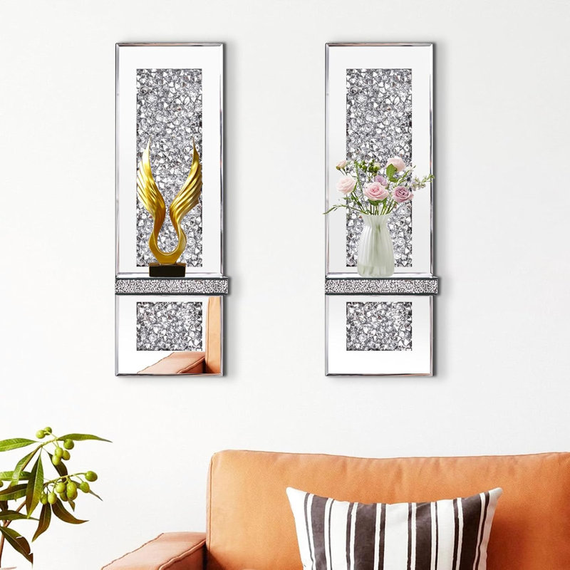 Ensemble de 2 appliques en forme de bougie en cristal