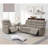 Modern Brown Recliner Motion Couch For Daily Rest Burlap Fabric Reclining Relaxation